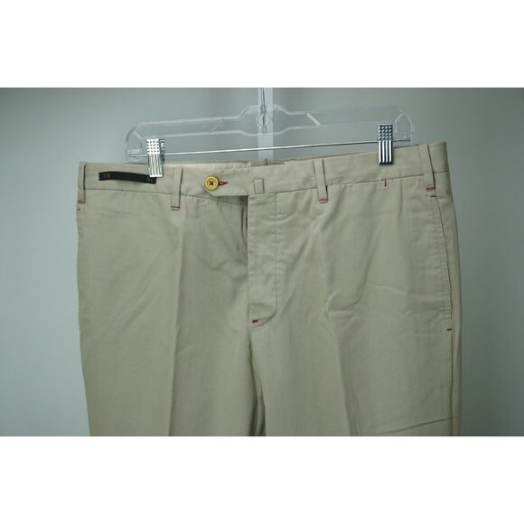 PT01 Pantaloni Torino Khaki Brown Cotton Pants Sz 54 Brand New